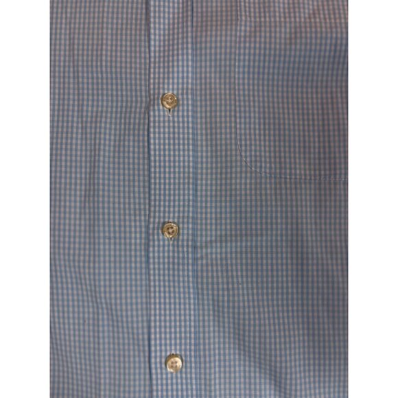Peter Millar Mens Blue Checkered Dress Shirt Size M - Picture 4 of 16
